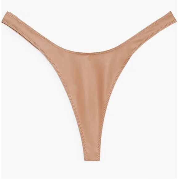 SKIMS Wet Jersey Dipped Thong | Sienna sz L - Picture 3 of 6